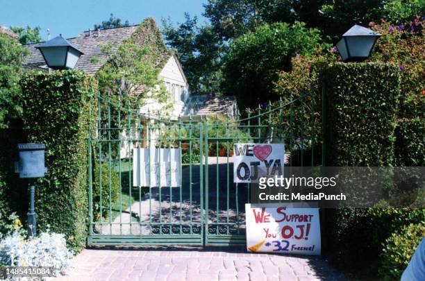 Nicole Brown Simpson's home in Brentwood, California where she and Ron Goldman were found murdered the night of June 12. June 13, 1994 Credit: