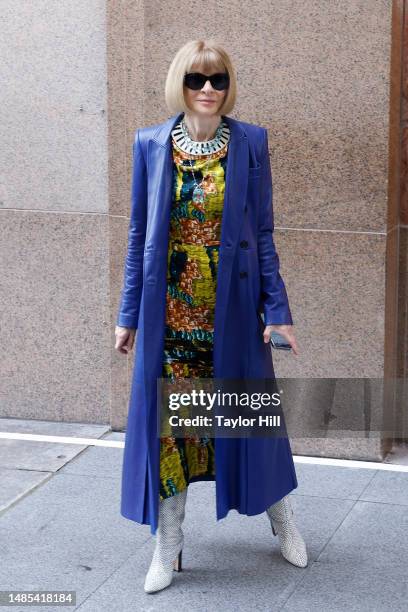 Anna Wintour attends the ribbon cutting celebrating the reopening of Tiffany & Co's "The Landmark" at 5th Avenue and West 57th Street on April 26,...