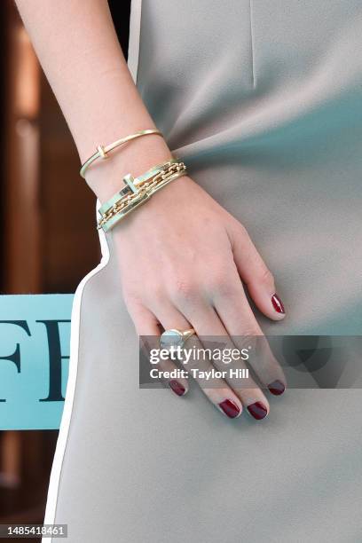 Georgia Fowler attends the ribbon cutting celebrating the reopening of Tiffany & Co's "The Landmark" at 5th Avenue and West 57th Street on April 26,...