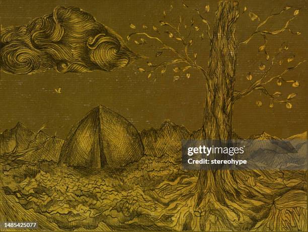classic campsite - maple syrup stock illustrations