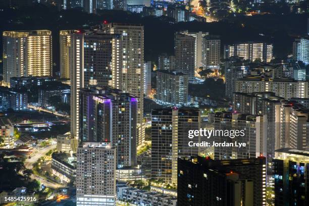 skyscrapers at night, penang skyline - malaysia skyline stock pictures, royalty-free photos & images