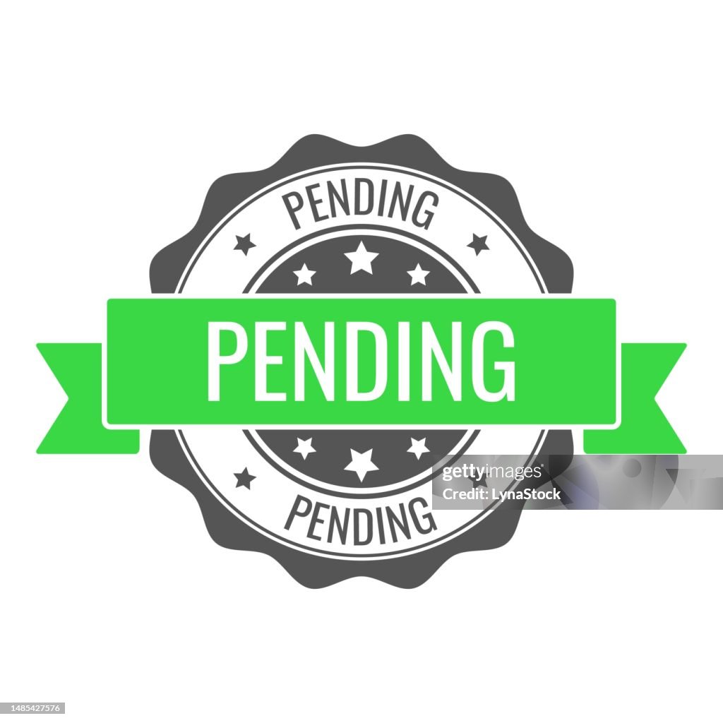 Pending stamp, seal. Vector badge, icon template. Illustration isolated on white background.