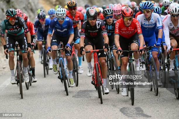 Sebastien Reichenbach of Switzerland and Tudor Pro Cycling Team, Ewen Costiou of France and Team Arkéa-Samsic and Lawson Craddock of The United...