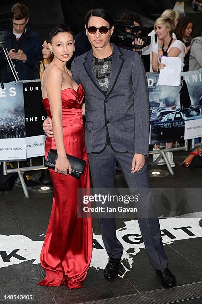 Leah Weller and Natt Weller attend the European premiere of "The Dark Knight Rises" at Odeon Leicester Square on July 18, 2012 in London, England.