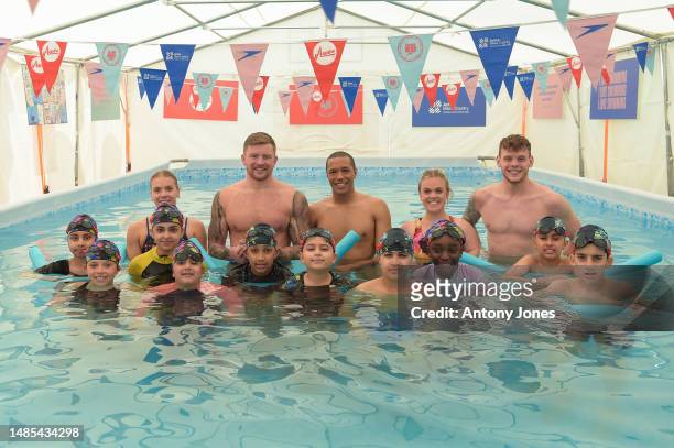 Speedo Swim United ambassadors, Anna Hopkin, Adam Peaty, Michael Gunning, Ellie Simmonds and Matt Richards launch pop-up pool programme to address...