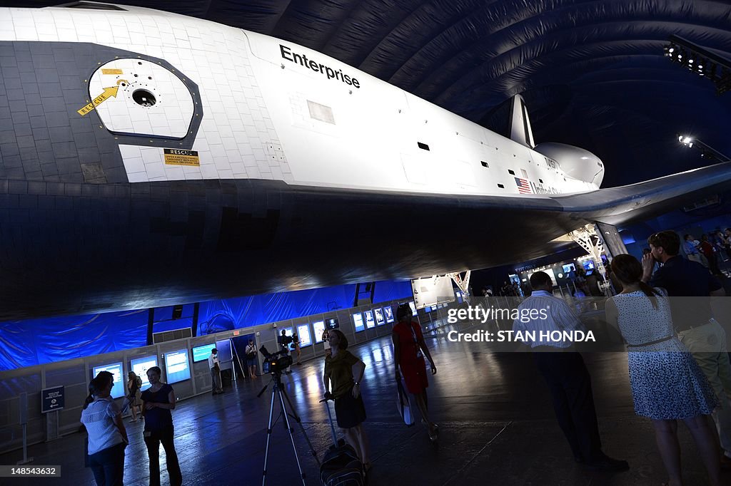 The Space Shuttle Enterprise on display 