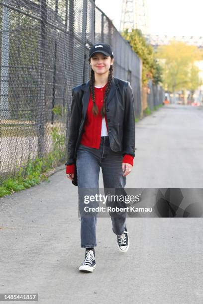 Olivia Rodrigo seen out and about in Manhattan on April 17, 2023 in New York City.