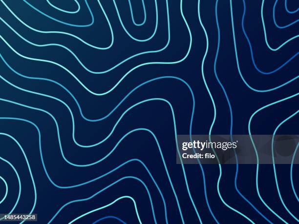 illustrations, cliparts, dessins animés et icônes de couche d’eau topographique vagues lignes fond abstrait - carte topographique