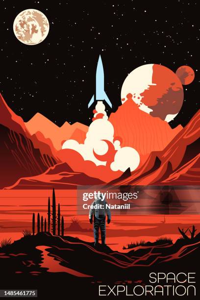space poster - space probe stock illustrations