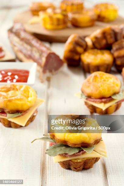 close-up of food on table,romania - canap�� fotografías e imágenes de stock