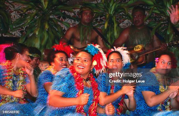 fiafia dance performance at aggie grey's hotel. - aggie grey stock pictures, royalty-free photos & images