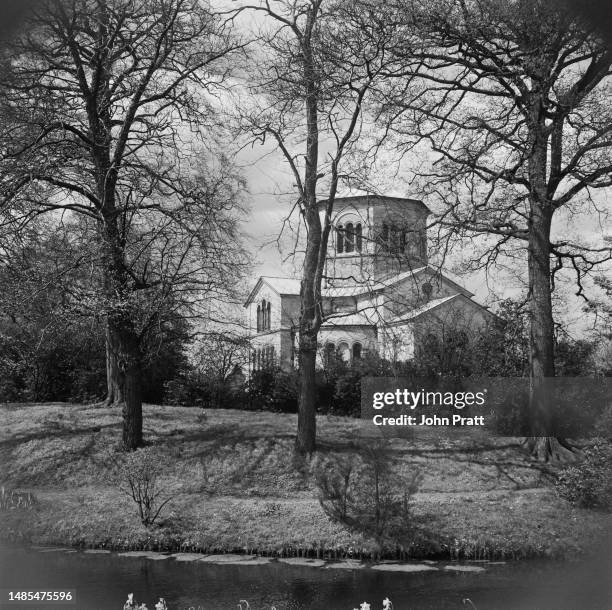 The Royal Mausoleum, Frogmore, on the Frogmore estate in Home Park, Windsor, Berkshire, May 1954. The building, designed by Ludwig Gruner and A. J....