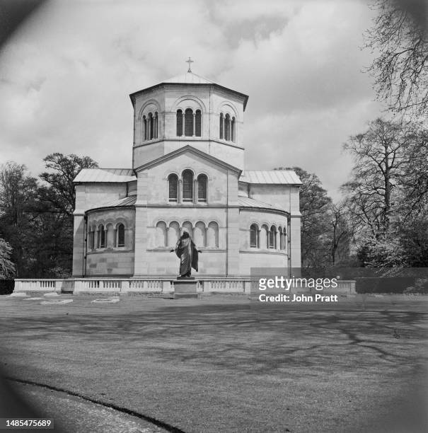 The Royal Mausoleum, Frogmore, on the Frogmore estate in Home Park, Windsor, Berkshire, May 1954. The building, designed by Ludwig Gruner and A. J....