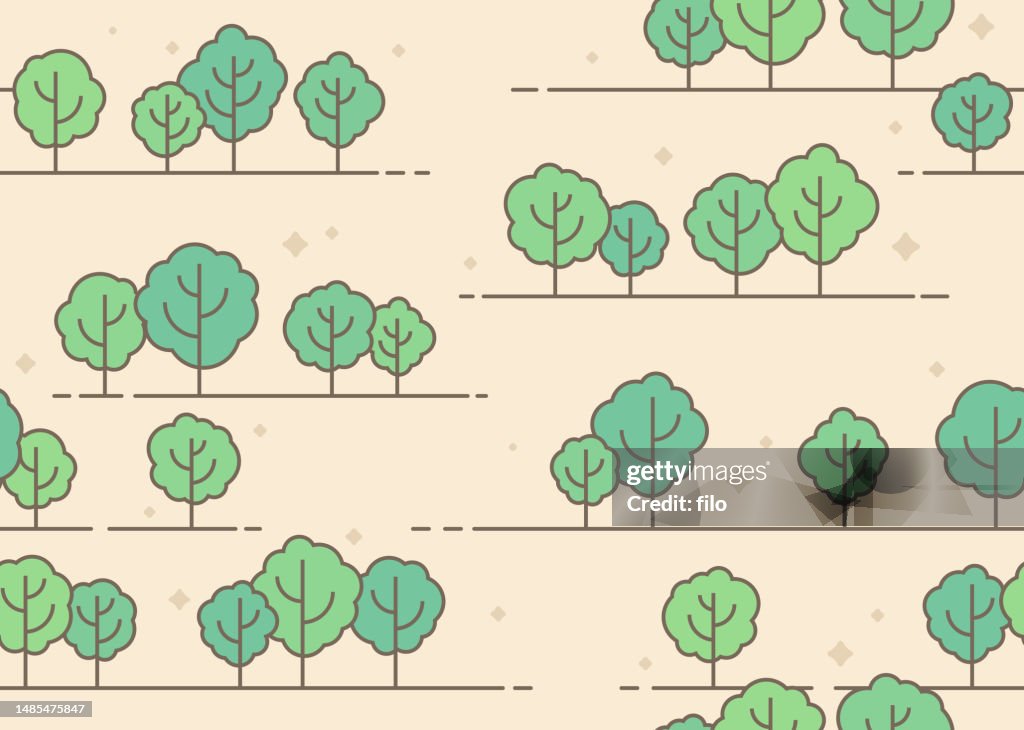 Seamless Tree Outdoor Forest Park Wilderness Modern Background