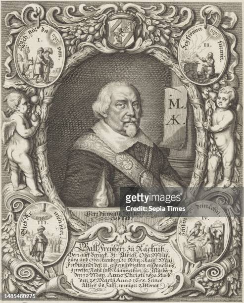 Portrait of Carl Gall von Räcknitz, Jakob von Sandrart, after Georg Strauch, after Albrecht Kauw , after Monogrammist IML print maker: Jakob von...