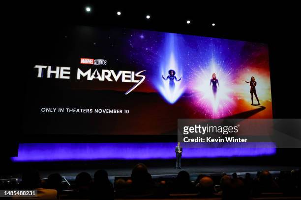 Tony Chambers, EVP, Head of Theatrical Distribution, Disney Media & Entertainment Distribution speaks during Walt Disney Studios' 2023 presentation...