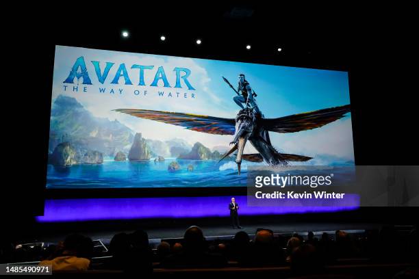 Alan Bergman, Co-Chairman Disney Entertainment speaks during Walt Disney Studios' 2023 presentation highlighting its upcoming release schedule...
