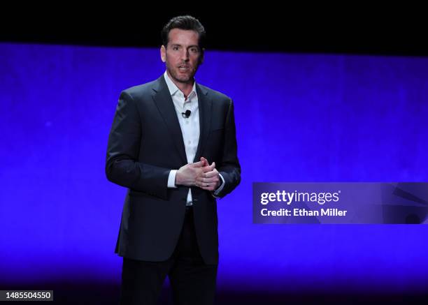 Head of Cinema and Group Entertainment at Dolby Laboratories Jed Harmsen speaks onstage before the Walt Disney Studios presentation during CinemaCon,...