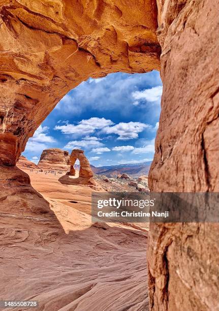 arches national park - double arch stock pictures, royalty-free photos & images