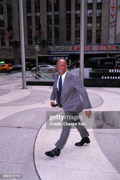 Byron Allen arrives at the Allen Media Group upfront presentation at Avra on April 26, 2023 in New York City.