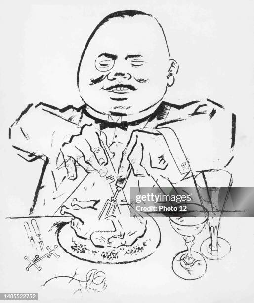 George Grosz, German school. The new face of the ruling class: portrait of Chiang Kai-shek. 1920.