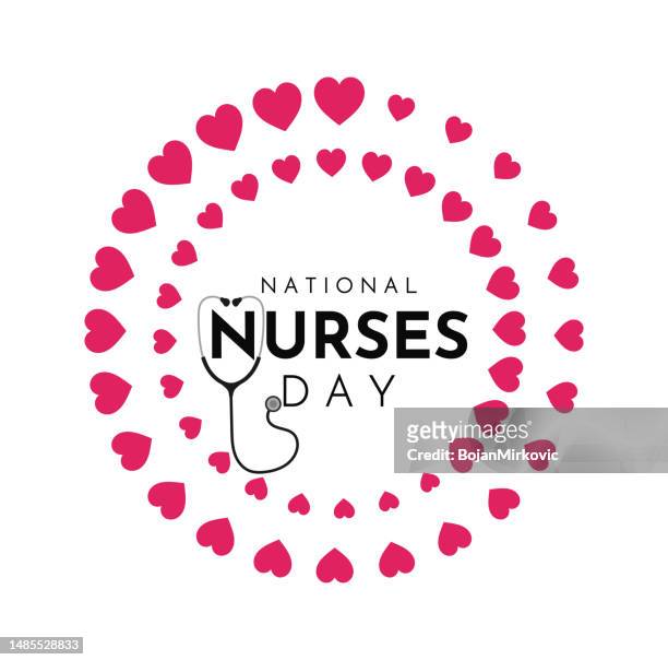 national nurses day card, poster. vector - hello may stock illustrations