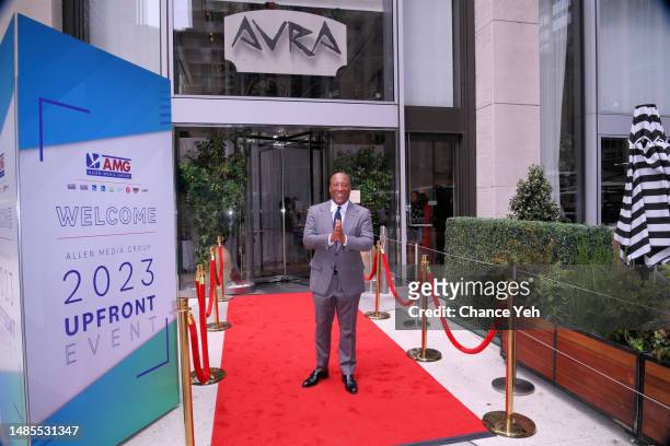 Byron Allen arrives at the Allen Media Group upfront presentation at Avra on April 26, 2023 in New York City.