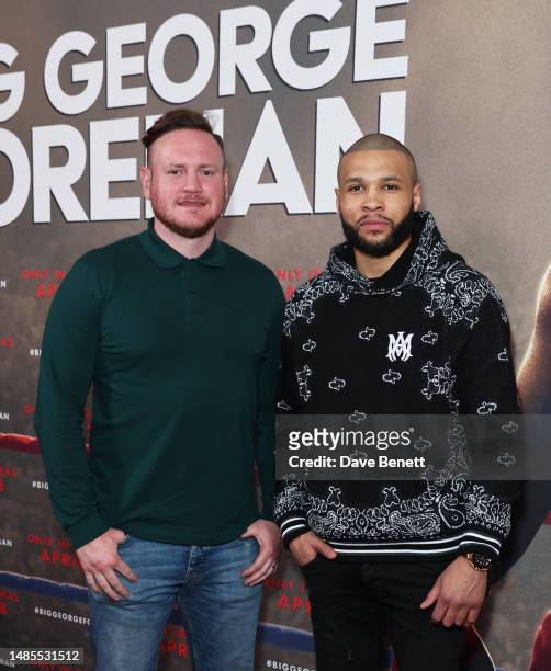 George Groves and Chris Eubank Jr attend the Gala Screening of "Big George Foreman" at The Ham Yard Hotel on April 26, 2023 in London, England.