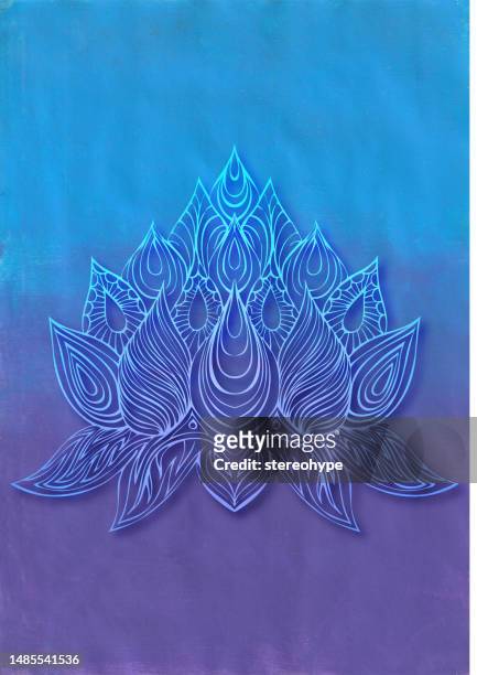 lotus soul - om symbol stock illustrations