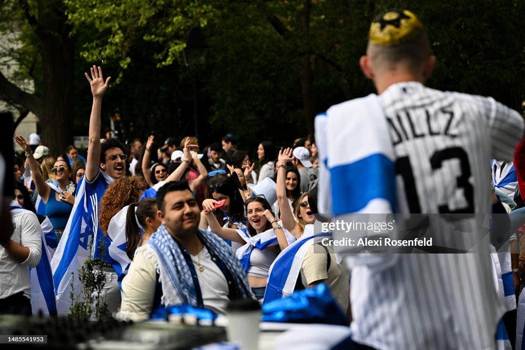Israel's 75th Independence Day Marked With Rave Celebration In NYC's Washington Square Park