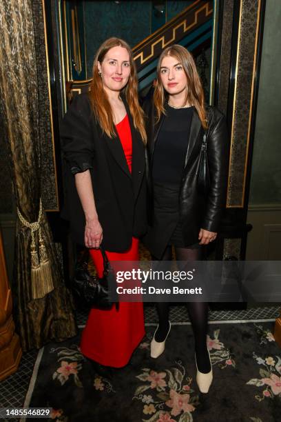 Naomi Smart and Aurelia Donaldson attend a dinner to celebrate the launch of FRAME x Julia Sarr-Jamois collection at Caviar Kaspia on April 26, 2023...