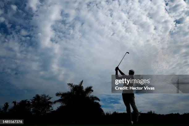 Martin Trainer of France plays his shot from the 17th tee during the pro-am prior to the Mexico Open at Vidanta at Vidanta Vallarta on April 26, 2023...