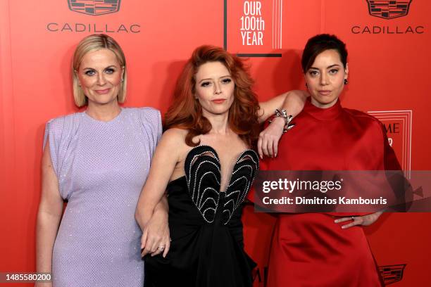 Amy Poehler, Natasha Lyonne and Aubrey Plaza attend attend the 2023 TIME100 Gala at Jazz at Lincoln Center on April 26, 2023 in New York City.