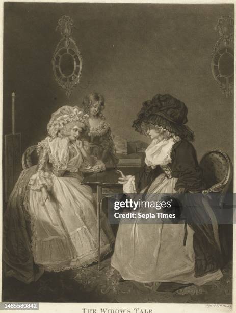 Widow at table with two other young women, William Ward, after John Raphael Smith print maker: William Ward, , after: John Raphael Smith, ,...