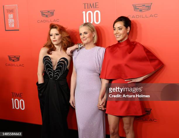 Natasha Lyonne, Amy Poehler, and Aubrey Plaza attends the 2023 Time100 Gala at Jazz at Lincoln Center on April 26, 2023 in New York City.