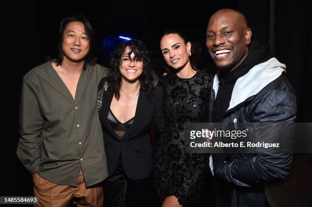 Sung Kang, Michelle Rodriguez, Jordana Brewster and Tyrese Gibson attend Universal Pictures and Focus Features' special presentation featuring...