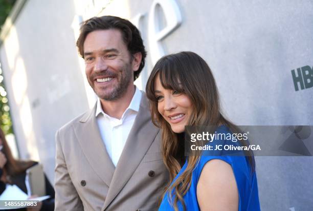 Tom Pelphrey and Kaley Cuoco attend the Los Angeles premiere of Max Original Limited Series "Love & Death" at Directors Guild Of America on April 26,...
