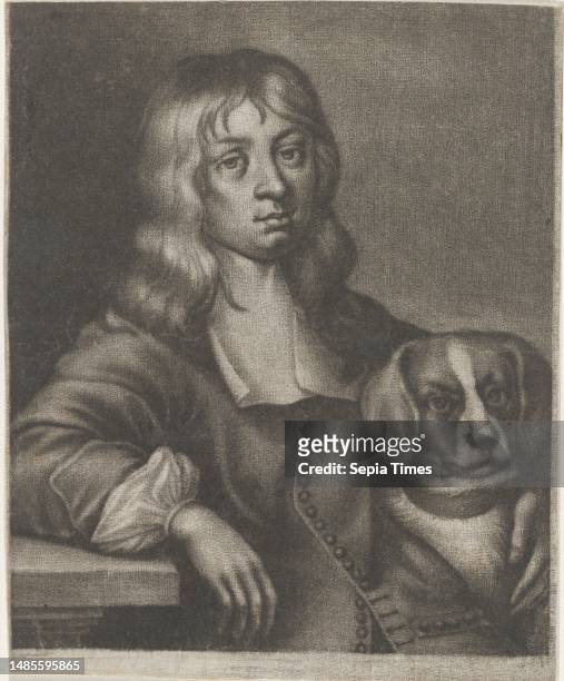 Portrait of Joh. Baltas. Schutz, Johann Friedrich Leonard, after Georg Strauch The young Joh. Baltas. Schutz leans with his arm on a table and holds...
