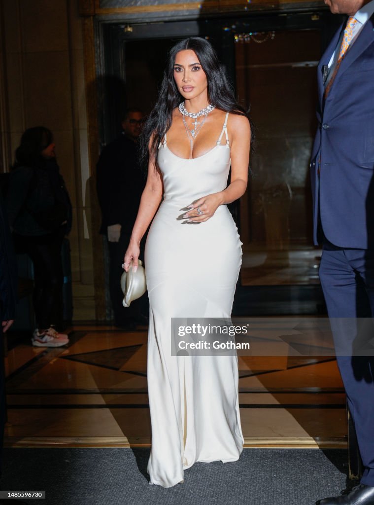Kim Kardashian is seen leaving her hotel on April 26, 2023 in New ...