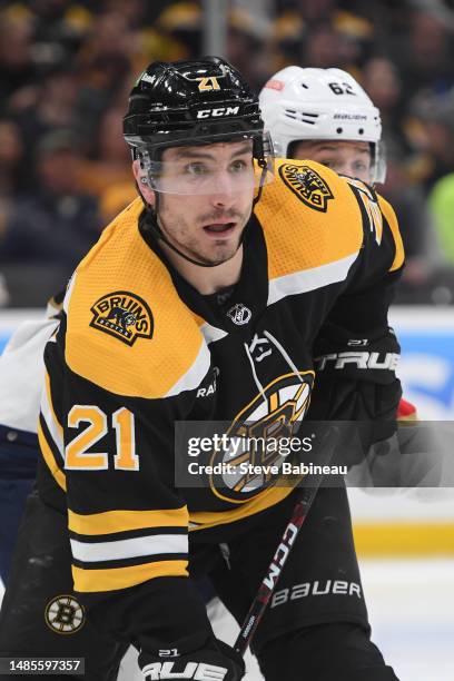 Garnet Hathaway of the Boston Bruins skates against the Florida Panthers in Game Five of the First Round of the 2023 Stanley Cup Playoffs at TD...