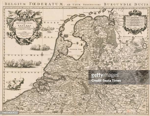 Map of the Republic of the Seven United Netherlands and surrounding areas, Belgium Foederatum, ad usum serenissimi Burgundiae Ducis / Provinces-Unies...