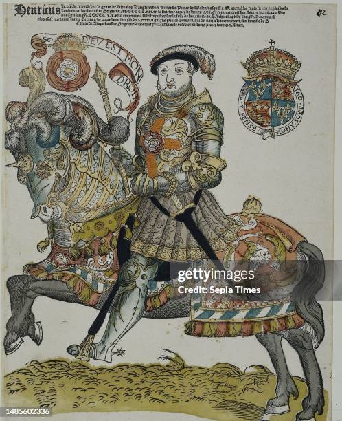 Portrait of Henry VIII of England, Cornelis Anthonisz. , after 1536 - 1540, Portrait of Henry VIII of England on horseback. He is reminiscent of his...