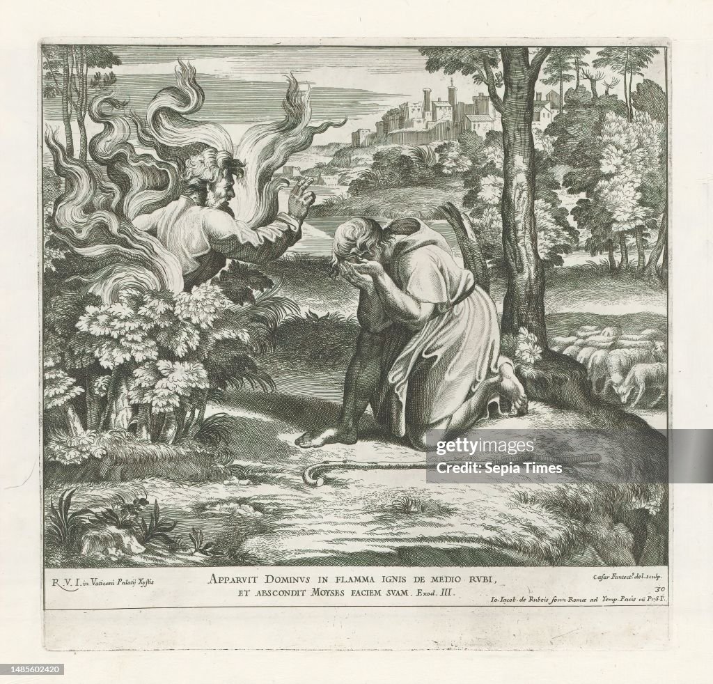 Mose Raphael Solidum God appears to Moses in the burning bush, Raphael Bible , Paintings ...