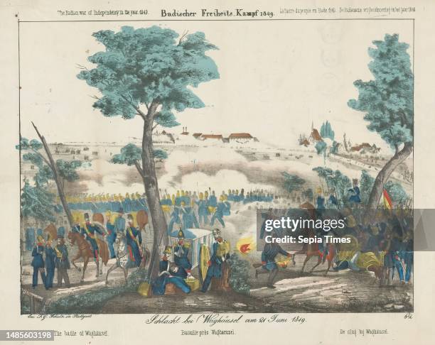 The battle of Waghäusel Schlacht bei Waghäusel am 21 Juni 1849 / The battle of Waghäusel / Bataille près Waghäusel / The battle of Waghäusel ,...