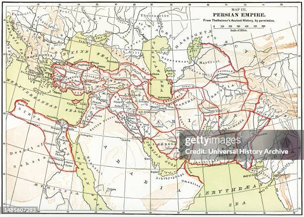 Persian Empire Map, Illustration, Ridpath's History of the World, Volume I, by John Clark Ridpath, LL. D., Merrill & Baker Publishers, New York, 1894.