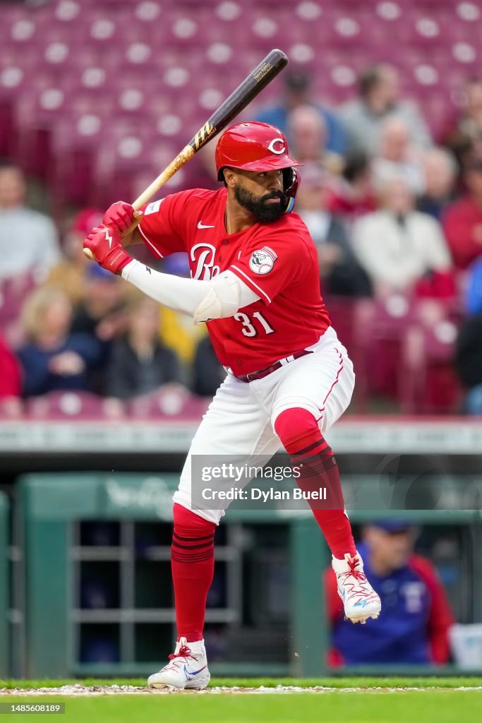 Hamsey Rangers Reds Henry Ramos of the Cincinnati Reds bats in the first inning against ...