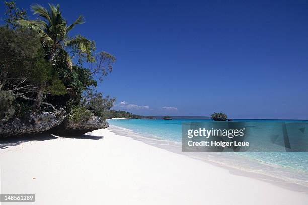 deserted luengoni beach. - lifou stock pictures, royalty-free photos & images