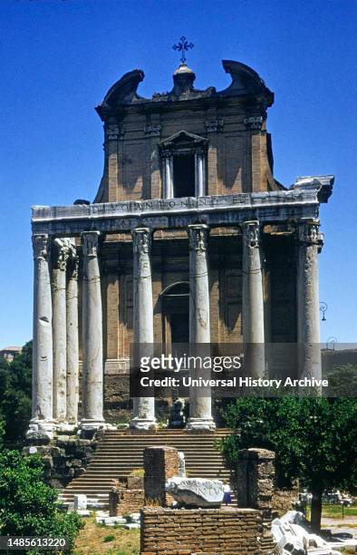 Temple of Antoninus and Faustina, Rome, Italy, 1958.