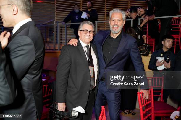 Kevin Mazur and Guy Oseary attend the 2023 TIME100 Gala at Jazz at Lincoln Center on April 26, 2023 in New York City.