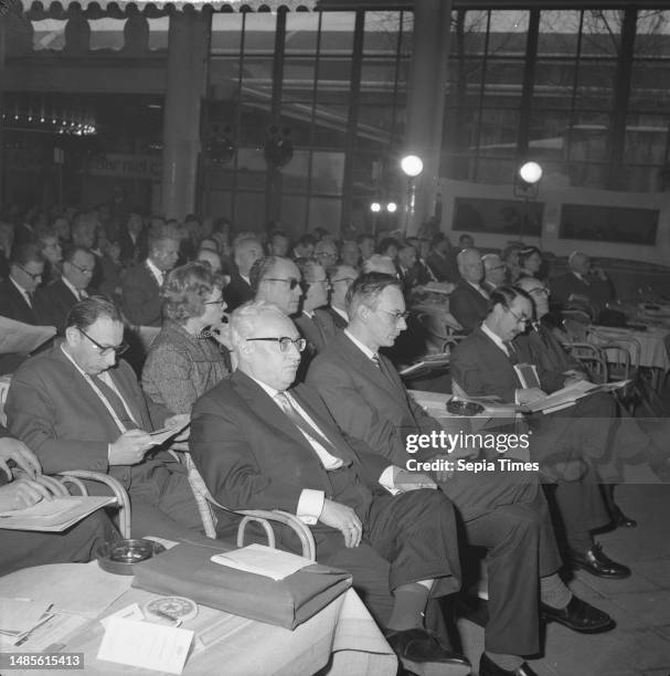Three-day congress of the PvdA in the Rivierahal in Rotterdam Chairman of the West German Social Democratic Party Erich Ollenbauer during the...